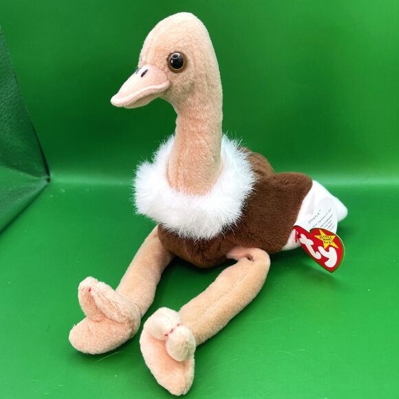 Ty Beanie Baby Lot 5 Piece Bundle Frog Seahorse Ostrich Stork Walrus Collection - Picture 8 of 16